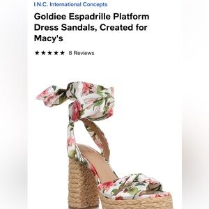 Inc Floral block heel open toe